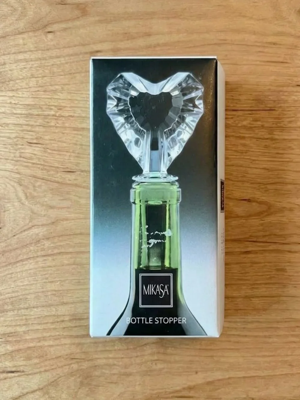 Vintage Mikasa Crystal Heart Venus Wine Bottle Stopper New In Box